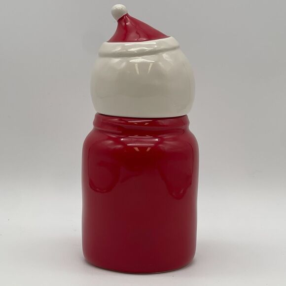 RAE DUNN Canister Let It Snow Red White Ceramic Baby Snowman Topper Christmas - Picture 5 of 14